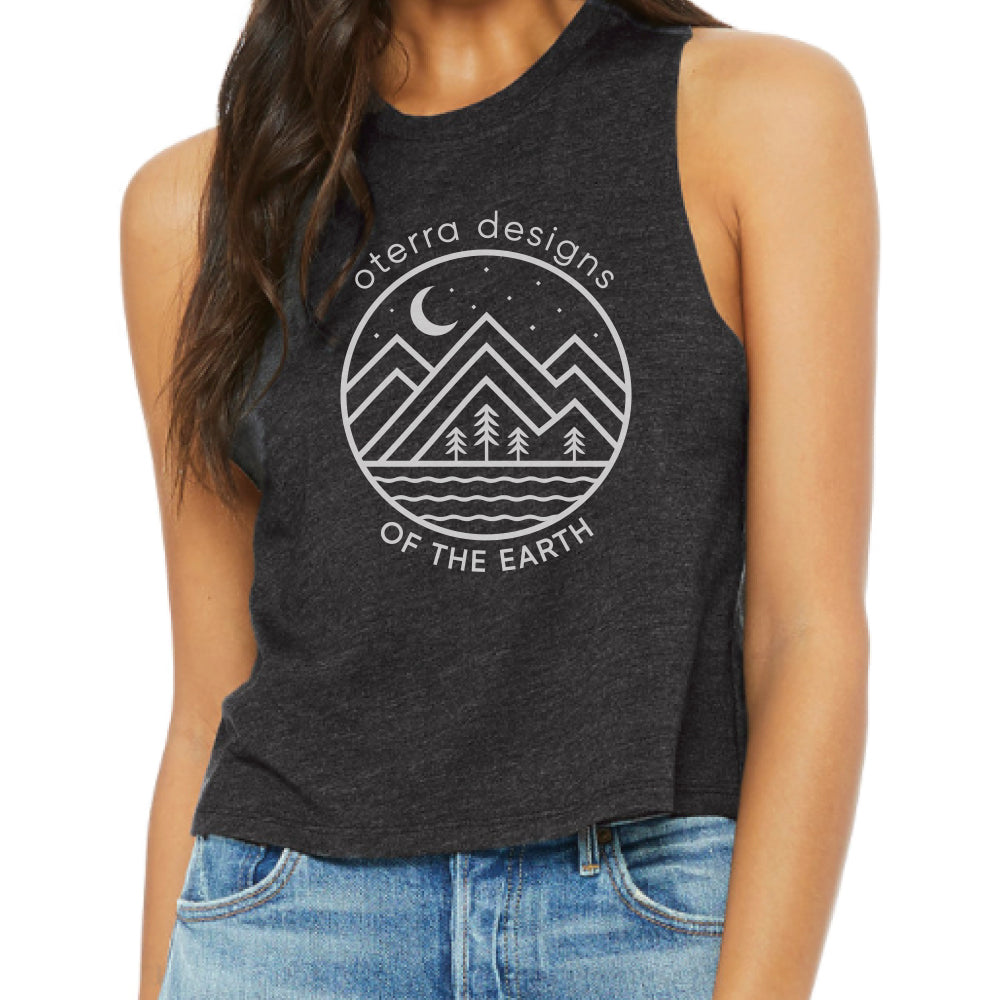Charcoal Graphic Crop Tank